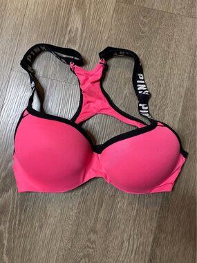 Victoria’s Secret PINK Ultimate Push-Up Bra – Neon Pink (Size Small)